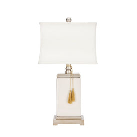 Amiliana Single-Light Glazed Tassel Table Lamp - Cream