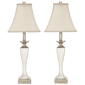 Kailey Two-Light Glass Lattice Table Lamps Set of 2 - Silver