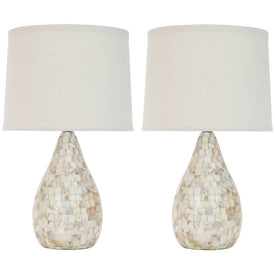 Lauralie Two-Light Capiz Shell Table Lamps Set of 2 - Ivory
