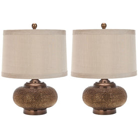 Alexis Two-Light Gold Bead Table Lamps Set of 2 - Copper