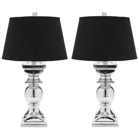 Helen Two-Light Baluster Table Lamps Set of 2 - Silver