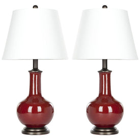 Carolanne Two-Light Table Lamp - Red