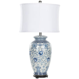 Paige Single-Light Jar Table Lamp - Blue/White