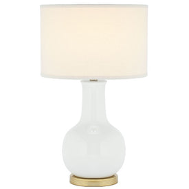 Paris Single-Light Ceramic Table Lamp - White