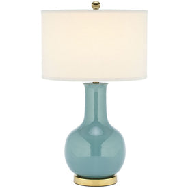 Paris Single-Light Ceramic Table Lamp - Light Blue