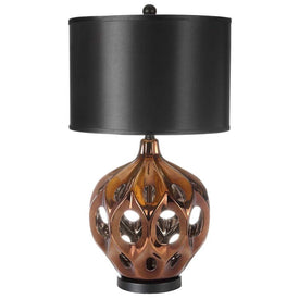Regina Single-Light Ceramic Table Lamp - Gold/Brown