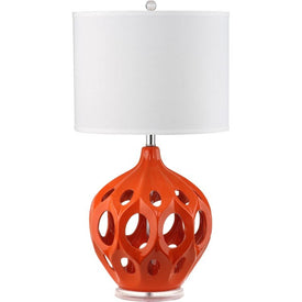 Regina Single-Light Ceramic Table Lamp - Orange