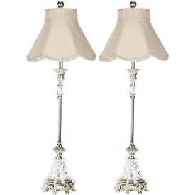 Arianna Two-Light Glass Candlestick Table Lamps Set of 2 - Clear