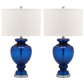 Morocco Two-Light Glass Lamp - Navy