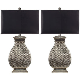 Malaga Two-Light Table Lamps Set of 2 - Antique Silver