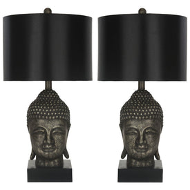 Golden Two-Light Buddha Table Lamps Set of 2 - Black/Gray