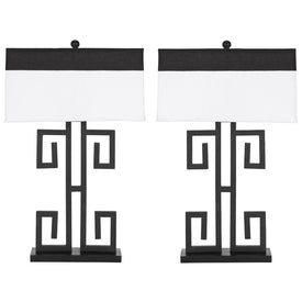 Greek Two-Light Key Table Lamps Set of 2 - Black