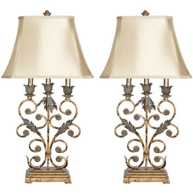 Lucia Two-Light Table Lamps Set of 2 - Gold
