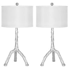 Silver Two-Light Branch Table Lamps Set of 2 - Silver