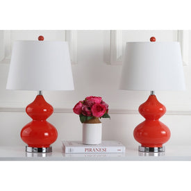 Eva Two-Light Double Gourd Glass Table Lamps Set of 2 - Blood Orange