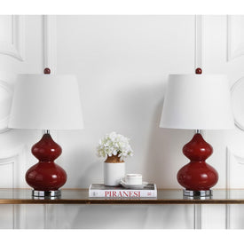 Eva Two-Light Double Gourd Glass Table Lamps Set of 2 - Red