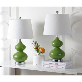 Eva Two-Light Double Gourd Glass Table Lamps Set of 2 - Green