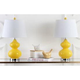 Eva Two-Light Double Gourd Glass Table Lamps Set of 2 - Yellow