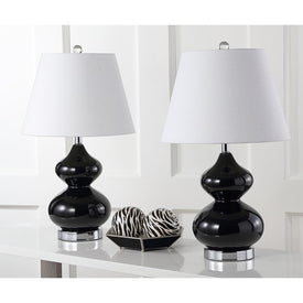 Eva Two-Light Double Gourd Glass Table Lamps Set of 2 - Black