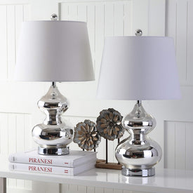 Eva Two-Light Double Gourd Glass Table Lamps Set of 2 - Silver