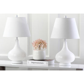 Amy Two-Light Gourd Glass Table Lamps Set of 2 - White
