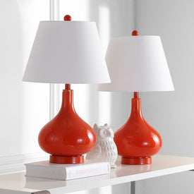 Amy Two-Light Gourd Glass Table Lamps Set of 2 - Blood Orange
