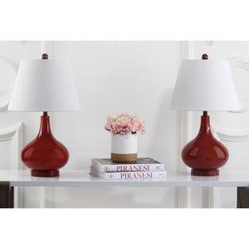 Amy Two-Light Gourd Glass Table Lamps Set of 2 - Red