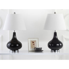 Amy Two-Light Gourd Glass Table Lamps Set of 2 - Black