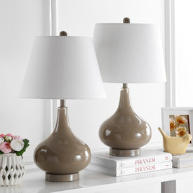 Amy Two-Light Gourd Glass Table Lamps Set of 2 - Taupe