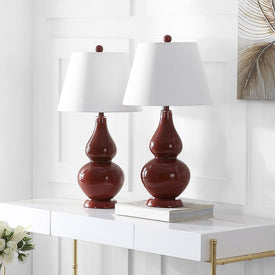 Cybil Two-Light Double Gourd Table Lamps Set of 2 - Red