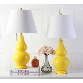 Cybil Two-Light Double Gourd Table Lamps Set of 2 - Yellow