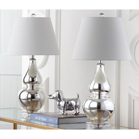 Cybil Two-Light Double Gourd Table Lamps Set of 2 Set of 2 - Silver