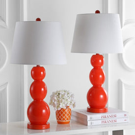 Jayne Two-Light Three Sphere Glass Table Lamps Set of 2 - Blood Orange