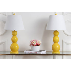 Jayne Two-Light Three Sphere Glass Table Lamps Set of 2 - Yellow