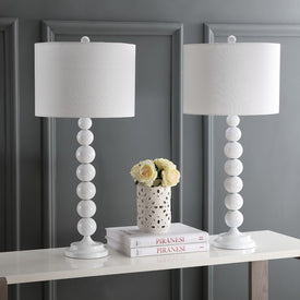 Jenna Two-Light Stacked Ball Table Lamps Set of 2 - White