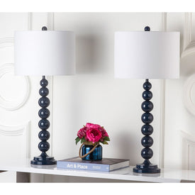 Jenna Two-Light Stacked Ball Table Lamps Set of 2 - Navy
