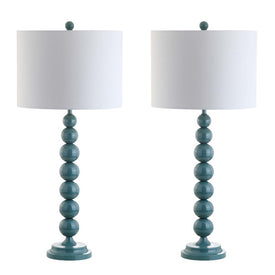 Jenna Two-Light Stacked Ball Table Lamps Set of 2 - Marine Blue
