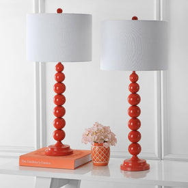 Jenna Two-Light Stacked Ball Table Lamps Set of 2 - Blood Orange