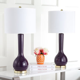 Mae Two-Light Long Neck Ceramic Table Lamps Set of 2 - Dark Purple