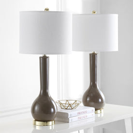 Mae Two-Light Long Neck Ceramic Table Lamps Set of 2 - Taupe