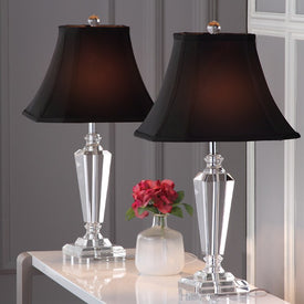 Lilly Two-Light Crystal Table Lamps Set of 2 - Clear