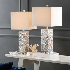 Homer Two-Light Shell Table Lamps Set of 2 - Cream