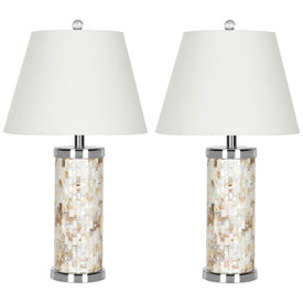Diana Two-Light Shell Table Lamps Set of 2 - Cream