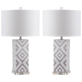 Diamonds Two-Light Table Lamps Set of 2 - Gray