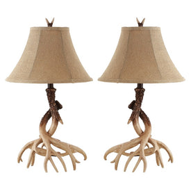 Sundance Two-Light Faux Antler Table Lamps Set of 2 - Brown