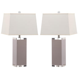 Deco Two-Light Leather Table Lamps Set of 2 - Gray