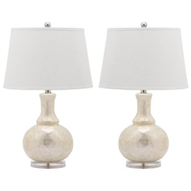 Shelley Two-Light Gourd Table Lamps Set of 2 - White