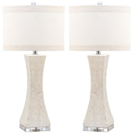 Shelley Two-Light Concave Table Lamps Set of 2 - White