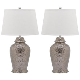 Sterling Two-Light Ginger Jar Table Lamps Set of 2 - Silver