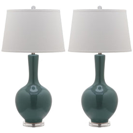 Blanche Two-Light Gourd Table Lamps Set of 2 - Teal